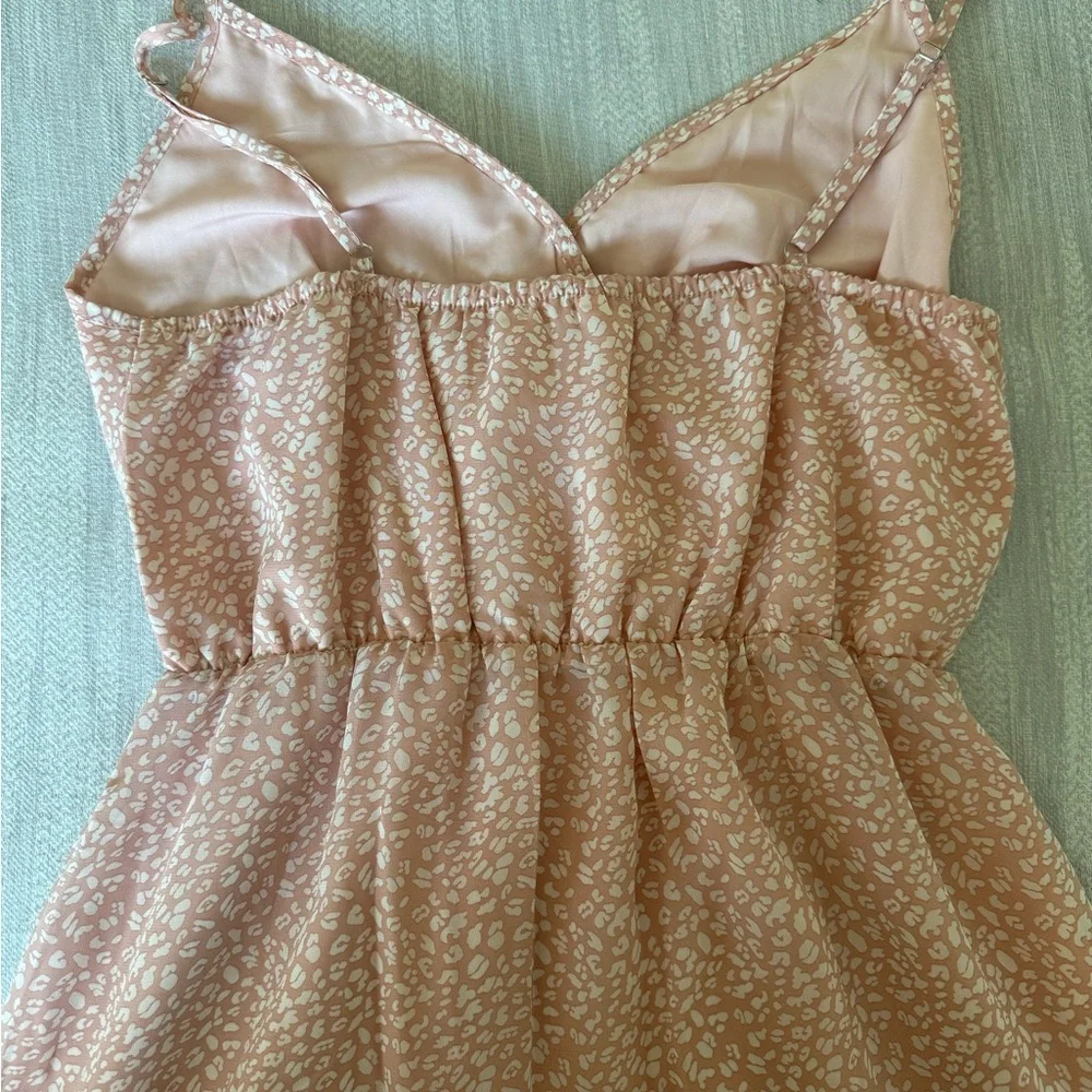 Pink Leopard Print Ruffle Slip Dress - Picture 2 of 5